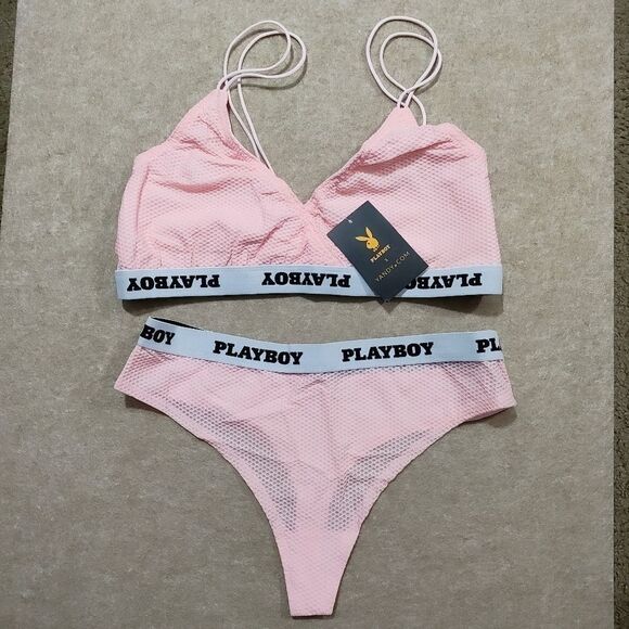 Playboy Lifestyle 2 Piece Pink Bra Set #3 - Picture 7 of 9
